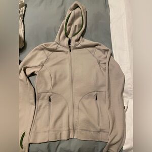 Ibex Cream Jacket with Green Trim